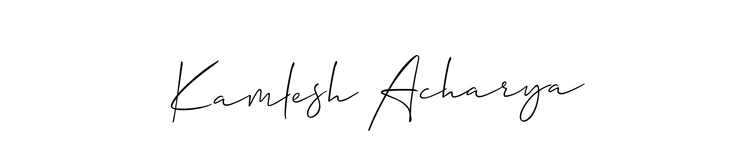 Kamlesh Acharya stylish signature style. Best Handwritten Sign (Allison_Script) for my name. Handwritten Signature Collection Ideas for my name Kamlesh Acharya. Kamlesh Acharya signature style 2 images and pictures png