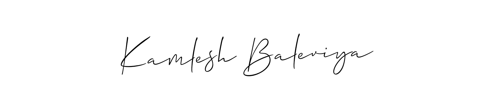 Make a short Kamlesh Baleviya signature style. Manage your documents anywhere anytime using Allison_Script. Create and add eSignatures, submit forms, share and send files easily. Kamlesh Baleviya signature style 2 images and pictures png