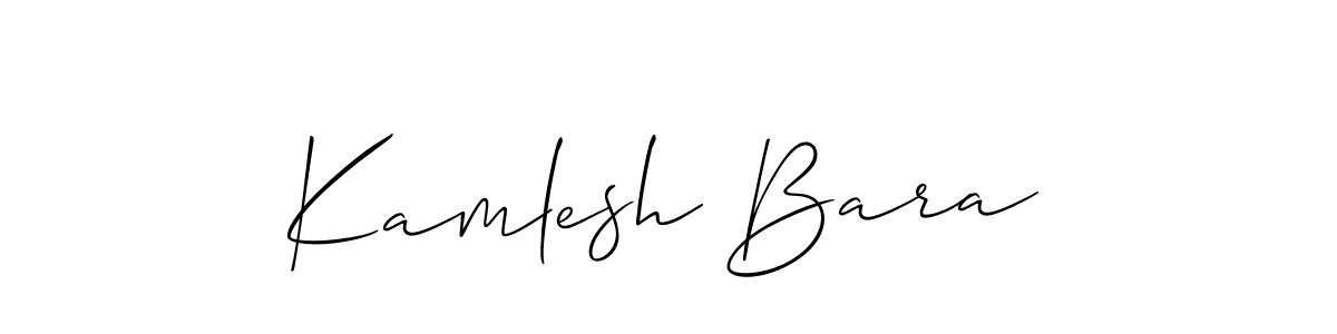 The best way (Allison_Script) to make a short signature is to pick only two or three words in your name. The name Kamlesh Bara include a total of six letters. For converting this name. Kamlesh Bara signature style 2 images and pictures png