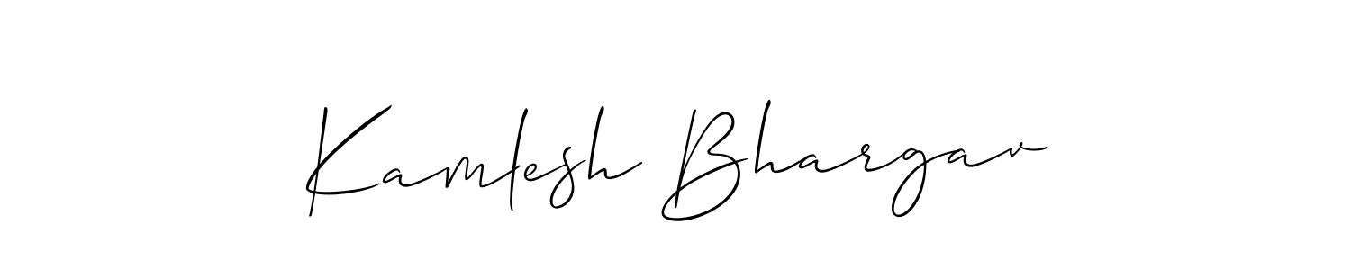 How to make Kamlesh Bhargav name signature. Use Allison_Script style for creating short signs online. This is the latest handwritten sign. Kamlesh Bhargav signature style 2 images and pictures png