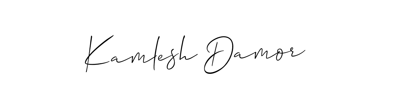 if you are searching for the best signature style for your name Kamlesh Damor. so please give up your signature search. here we have designed multiple signature styles  using Allison_Script. Kamlesh Damor signature style 2 images and pictures png