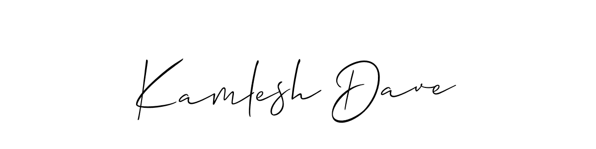 Also You can easily find your signature by using the search form. We will create Kamlesh Dave name handwritten signature images for you free of cost using Allison_Script sign style. Kamlesh Dave signature style 2 images and pictures png