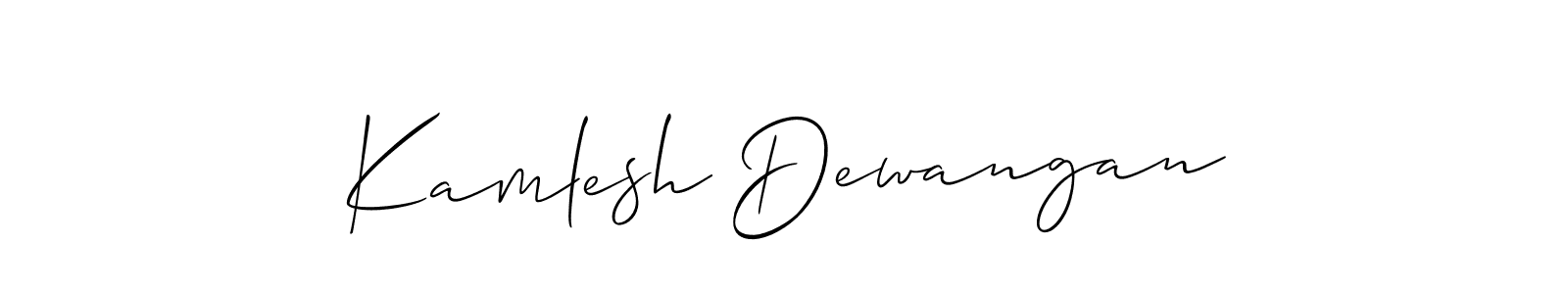 How to make Kamlesh Dewangan name signature. Use Allison_Script style for creating short signs online. This is the latest handwritten sign. Kamlesh Dewangan signature style 2 images and pictures png