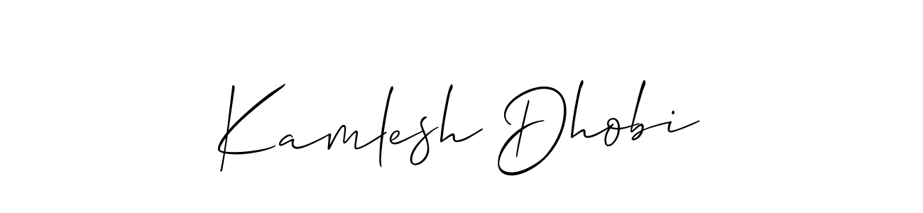 Also we have Kamlesh Dhobi name is the best signature style. Create professional handwritten signature collection using Allison_Script autograph style. Kamlesh Dhobi signature style 2 images and pictures png