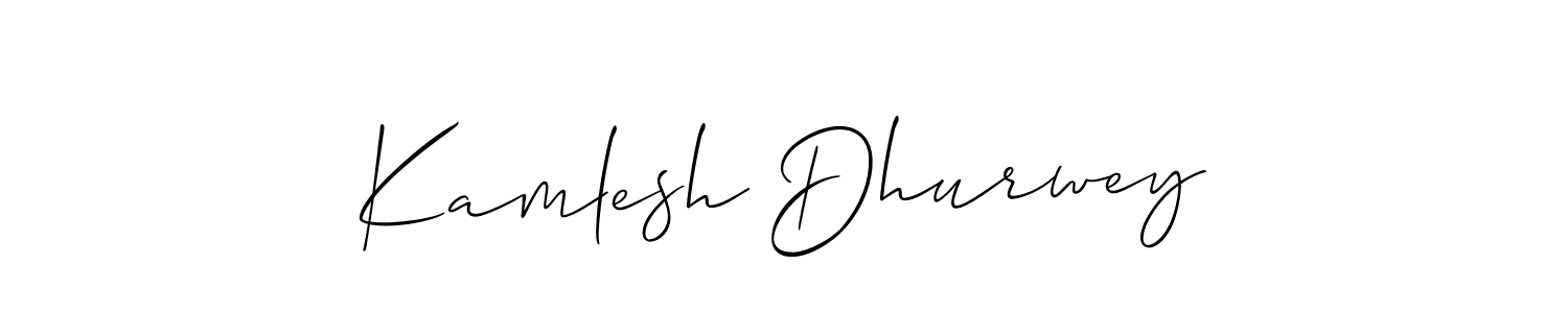 The best way (Allison_Script) to make a short signature is to pick only two or three words in your name. The name Kamlesh Dhurwey include a total of six letters. For converting this name. Kamlesh Dhurwey signature style 2 images and pictures png