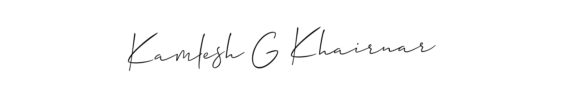 You can use this online signature creator to create a handwritten signature for the name Kamlesh G Khairnar. This is the best online autograph maker. Kamlesh G Khairnar signature style 2 images and pictures png