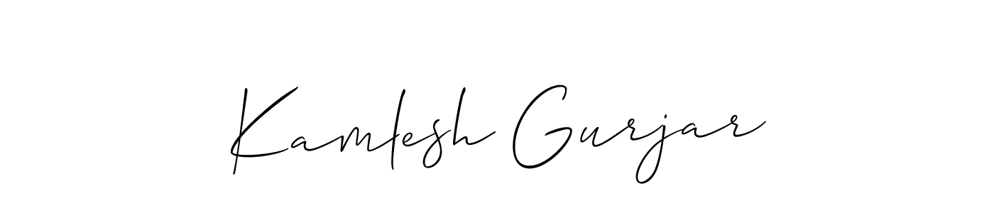 You should practise on your own different ways (Allison_Script) to write your name (Kamlesh Gurjar) in signature. don't let someone else do it for you. Kamlesh Gurjar signature style 2 images and pictures png