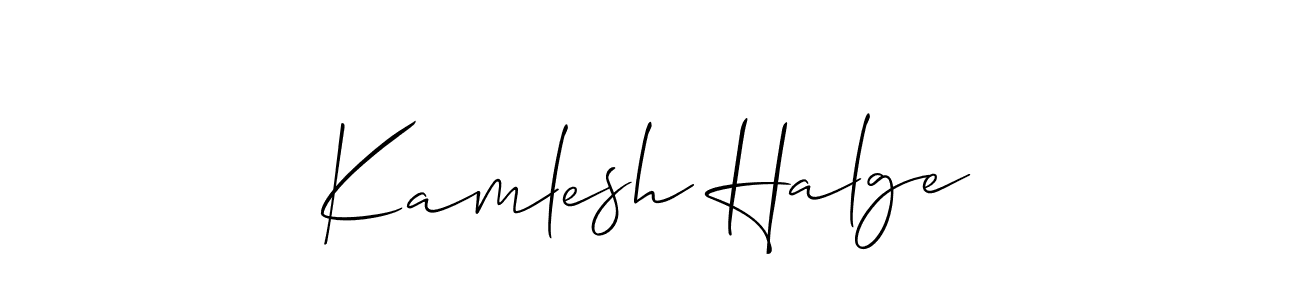 if you are searching for the best signature style for your name Kamlesh Halge. so please give up your signature search. here we have designed multiple signature styles  using Allison_Script. Kamlesh Halge signature style 2 images and pictures png