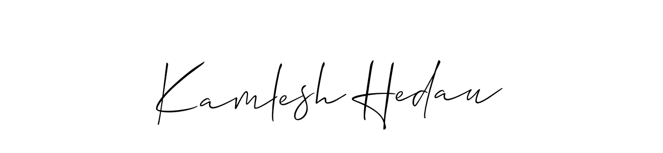 Create a beautiful signature design for name Kamlesh Hedau. With this signature (Allison_Script) fonts, you can make a handwritten signature for free. Kamlesh Hedau signature style 2 images and pictures png