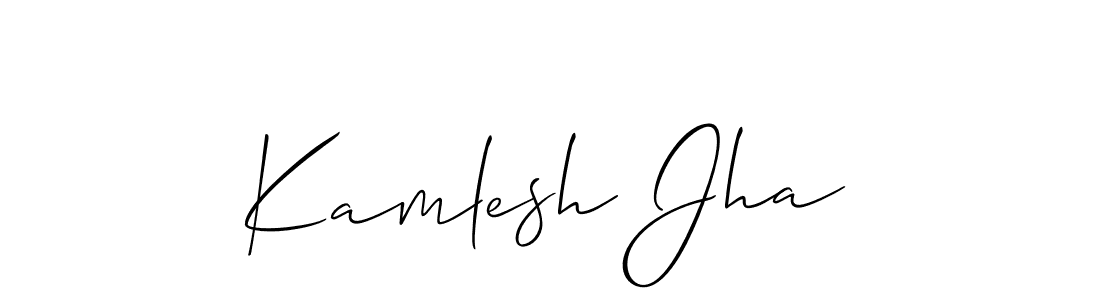 The best way (Allison_Script) to make a short signature is to pick only two or three words in your name. The name Kamlesh Jha include a total of six letters. For converting this name. Kamlesh Jha signature style 2 images and pictures png