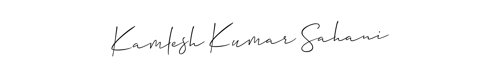 Design your own signature with our free online signature maker. With this signature software, you can create a handwritten (Allison_Script) signature for name Kamlesh Kumar Sahani. Kamlesh Kumar Sahani signature style 2 images and pictures png