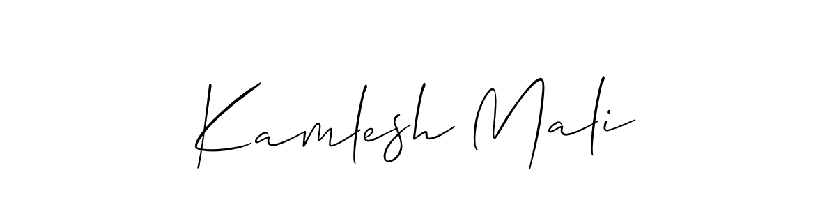 Design your own signature with our free online signature maker. With this signature software, you can create a handwritten (Allison_Script) signature for name Kamlesh Mali. Kamlesh Mali signature style 2 images and pictures png