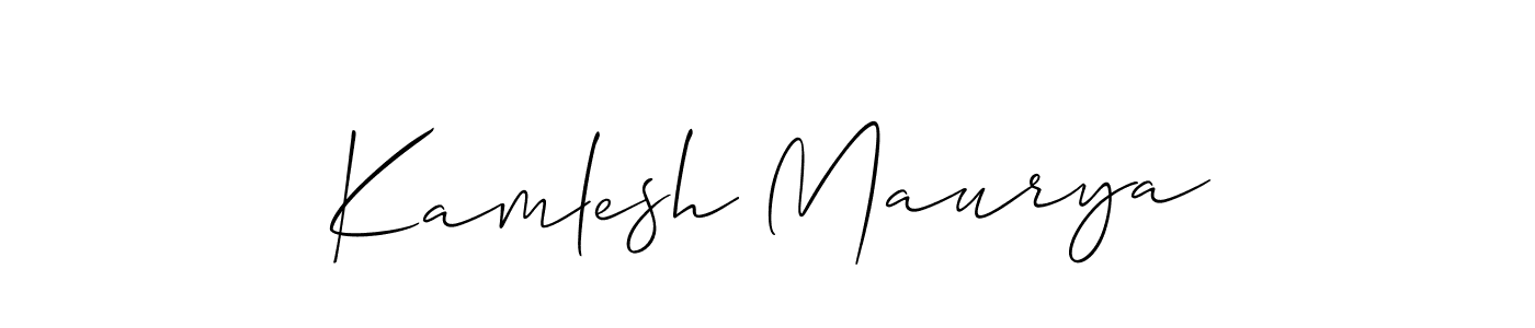 Create a beautiful signature design for name Kamlesh Maurya. With this signature (Allison_Script) fonts, you can make a handwritten signature for free. Kamlesh Maurya signature style 2 images and pictures png