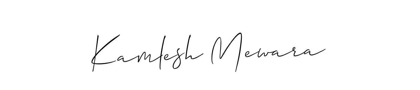 Create a beautiful signature design for name Kamlesh Mewara. With this signature (Allison_Script) fonts, you can make a handwritten signature for free. Kamlesh Mewara signature style 2 images and pictures png