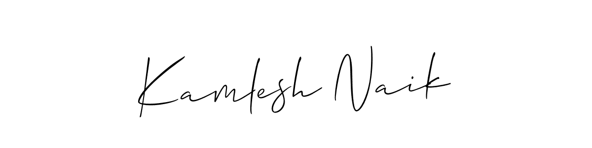 It looks lik you need a new signature style for name Kamlesh Naik. Design unique handwritten (Allison_Script) signature with our free signature maker in just a few clicks. Kamlesh Naik signature style 2 images and pictures png