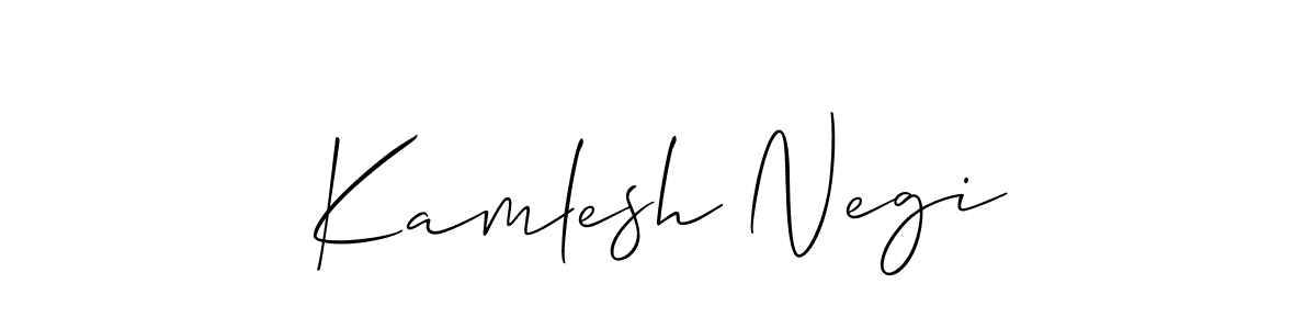 Also we have Kamlesh Negi name is the best signature style. Create professional handwritten signature collection using Allison_Script autograph style. Kamlesh Negi signature style 2 images and pictures png