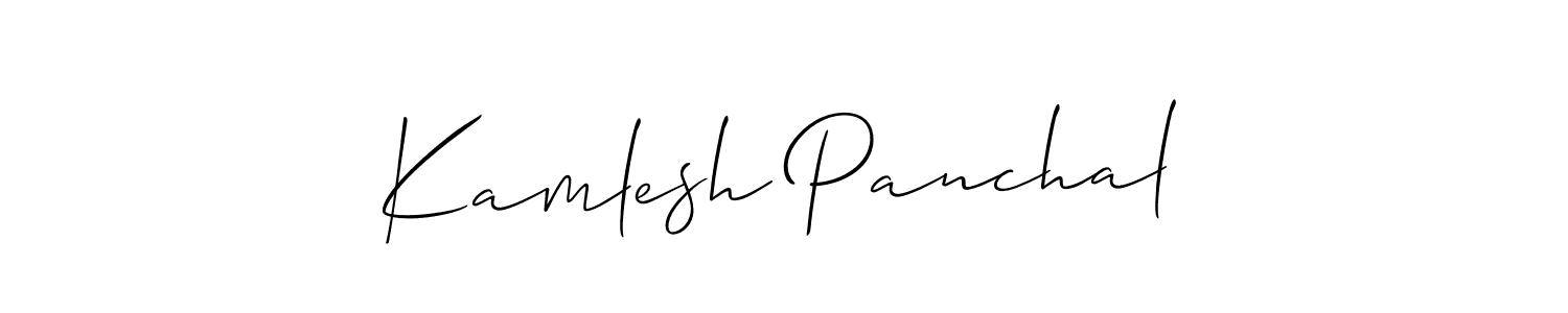 How to make Kamlesh Panchal name signature. Use Allison_Script style for creating short signs online. This is the latest handwritten sign. Kamlesh Panchal signature style 2 images and pictures png