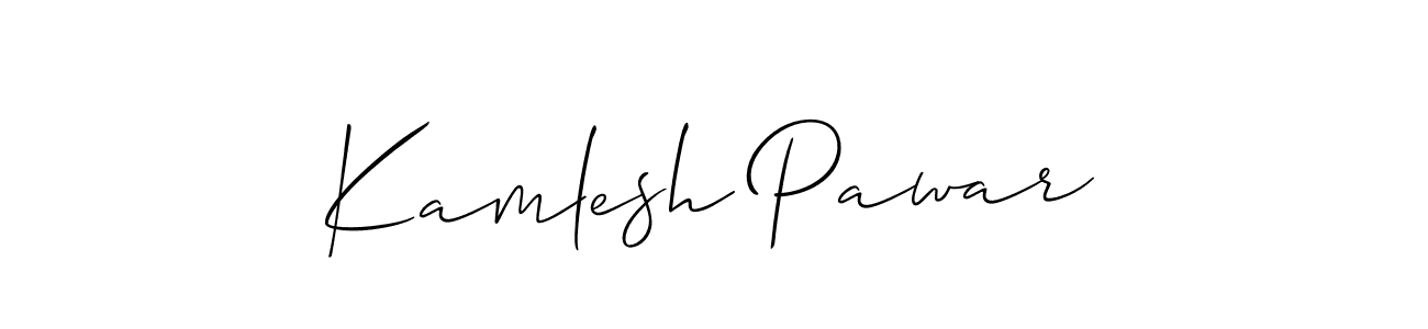 if you are searching for the best signature style for your name Kamlesh Pawar. so please give up your signature search. here we have designed multiple signature styles  using Allison_Script. Kamlesh Pawar signature style 2 images and pictures png