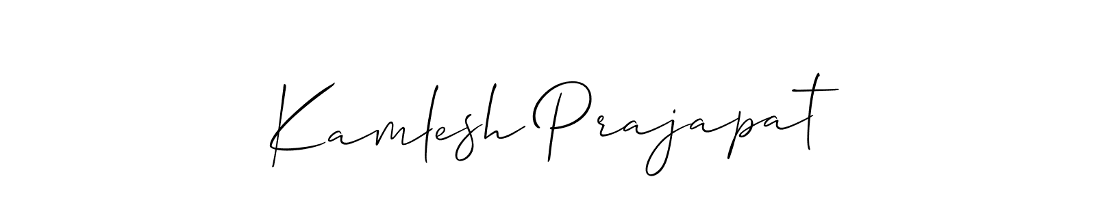Also we have Kamlesh Prajapat name is the best signature style. Create professional handwritten signature collection using Allison_Script autograph style. Kamlesh Prajapat signature style 2 images and pictures png