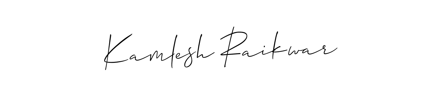 Also You can easily find your signature by using the search form. We will create Kamlesh Raikwar name handwritten signature images for you free of cost using Allison_Script sign style. Kamlesh Raikwar signature style 2 images and pictures png