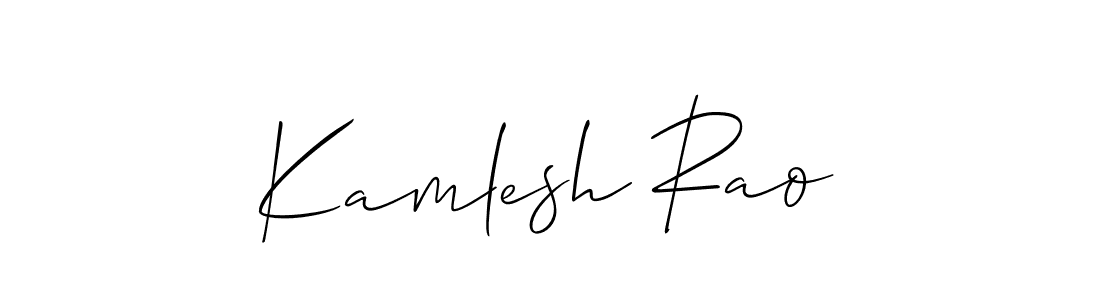 Make a beautiful signature design for name Kamlesh Rao. With this signature (Allison_Script) style, you can create a handwritten signature for free. Kamlesh Rao signature style 2 images and pictures png