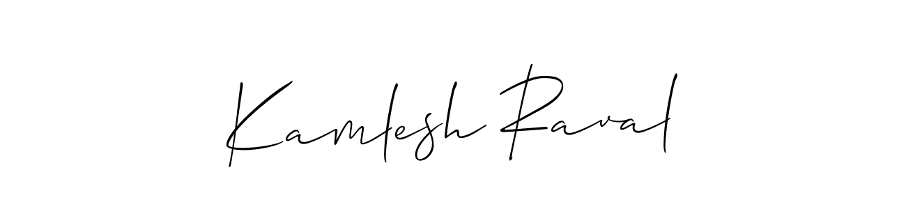 Make a beautiful signature design for name Kamlesh Raval. With this signature (Allison_Script) style, you can create a handwritten signature for free. Kamlesh Raval signature style 2 images and pictures png