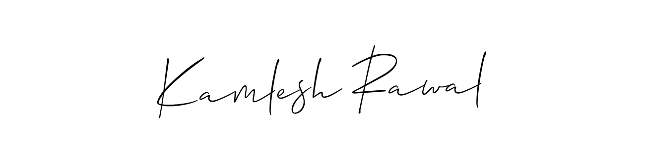The best way (Allison_Script) to make a short signature is to pick only two or three words in your name. The name Kamlesh Rawal include a total of six letters. For converting this name. Kamlesh Rawal signature style 2 images and pictures png