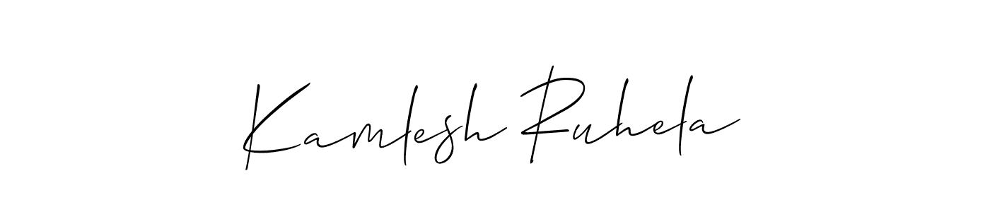 How to Draw Kamlesh Ruhela signature style? Allison_Script is a latest design signature styles for name Kamlesh Ruhela. Kamlesh Ruhela signature style 2 images and pictures png