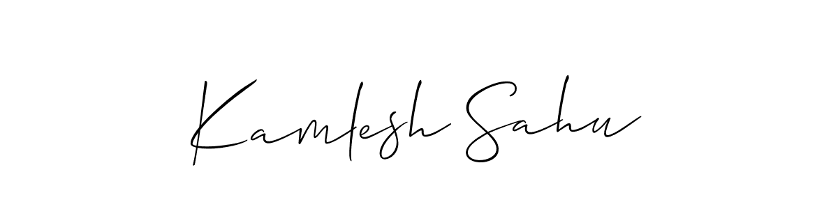 if you are searching for the best signature style for your name Kamlesh Sahu. so please give up your signature search. here we have designed multiple signature styles  using Allison_Script. Kamlesh Sahu signature style 2 images and pictures png