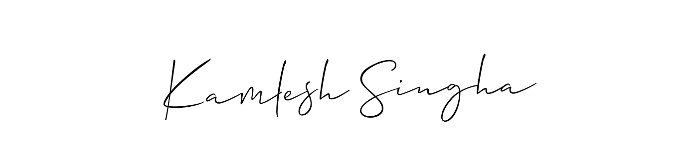 Make a beautiful signature design for name Kamlesh Singha. With this signature (Allison_Script) style, you can create a handwritten signature for free. Kamlesh Singha signature style 2 images and pictures png