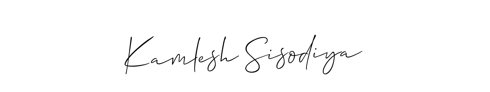 Make a short Kamlesh Sisodiya signature style. Manage your documents anywhere anytime using Allison_Script. Create and add eSignatures, submit forms, share and send files easily. Kamlesh Sisodiya signature style 2 images and pictures png