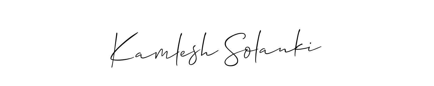 You should practise on your own different ways (Allison_Script) to write your name (Kamlesh Solanki) in signature. don't let someone else do it for you. Kamlesh Solanki signature style 2 images and pictures png
