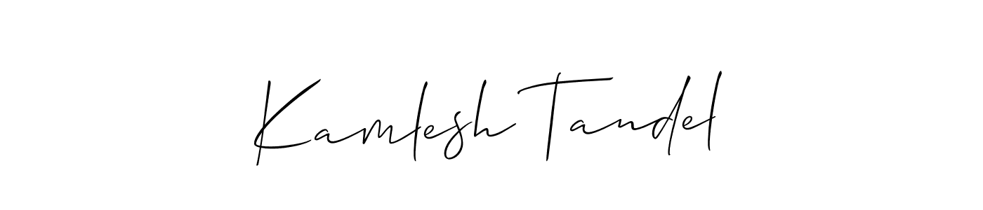 Design your own signature with our free online signature maker. With this signature software, you can create a handwritten (Allison_Script) signature for name Kamlesh Tandel. Kamlesh Tandel signature style 2 images and pictures png