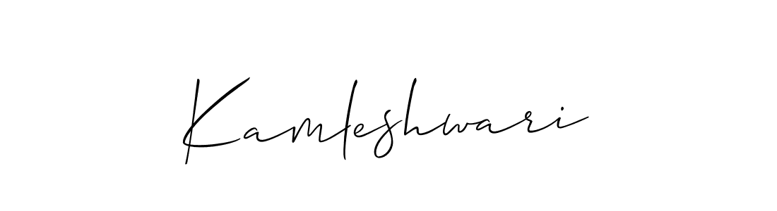 Use a signature maker to create a handwritten signature online. With this signature software, you can design (Allison_Script) your own signature for name Kamleshwari. Kamleshwari signature style 2 images and pictures png