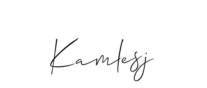 Allison_Script is a professional signature style that is perfect for those who want to add a touch of class to their signature. It is also a great choice for those who want to make their signature more unique. Get Kamlesj name to fancy signature for free. Kamlesj signature style 2 images and pictures png