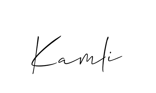 The best way (Allison_Script) to make a short signature is to pick only two or three words in your name. The name Kamli include a total of six letters. For converting this name. Kamli signature style 2 images and pictures png