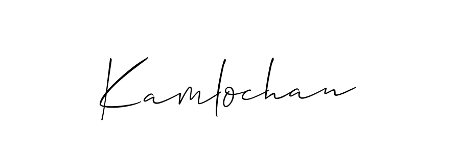 The best way (Allison_Script) to make a short signature is to pick only two or three words in your name. The name Kamlochan include a total of six letters. For converting this name. Kamlochan signature style 2 images and pictures png