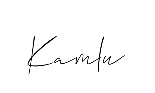 Make a beautiful signature design for name Kamlu. With this signature (Allison_Script) style, you can create a handwritten signature for free. Kamlu signature style 2 images and pictures png