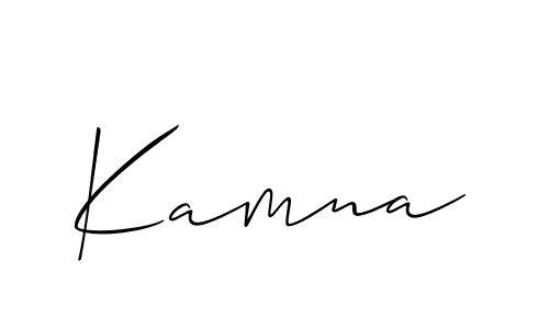 Design your own signature with our free online signature maker. With this signature software, you can create a handwritten (Allison_Script) signature for name Kamna. Kamna signature style 2 images and pictures png