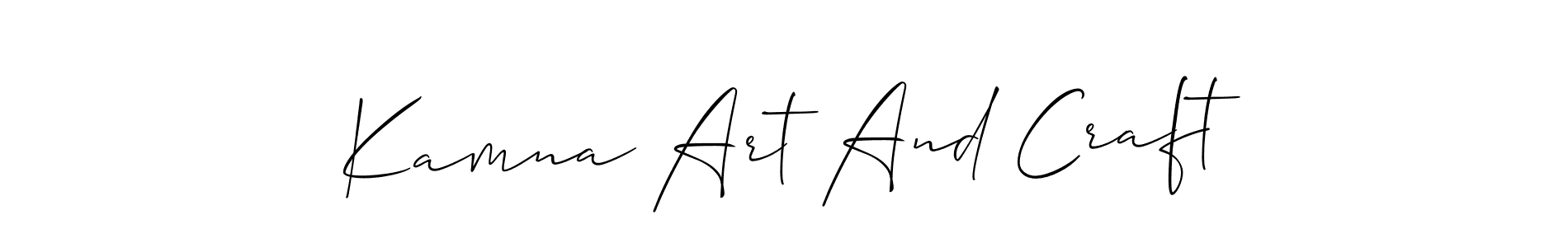 Allison_Script is a professional signature style that is perfect for those who want to add a touch of class to their signature. It is also a great choice for those who want to make their signature more unique. Get Kamna Art And Craft name to fancy signature for free. Kamna Art And Craft signature style 2 images and pictures png