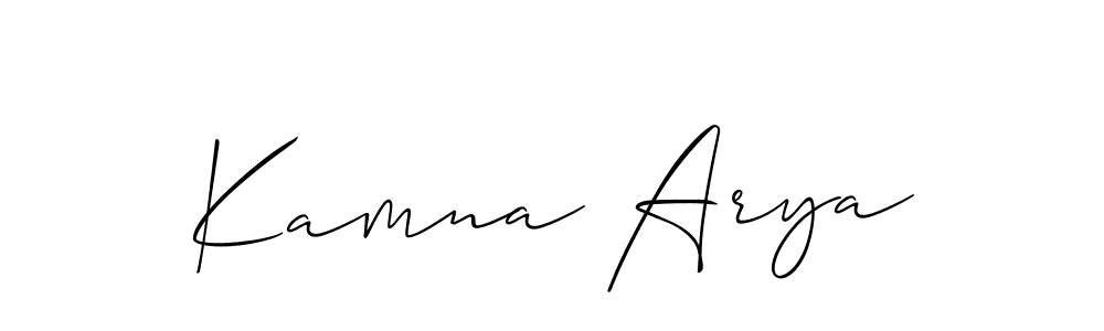 Create a beautiful signature design for name Kamna Arya. With this signature (Allison_Script) fonts, you can make a handwritten signature for free. Kamna Arya signature style 2 images and pictures png