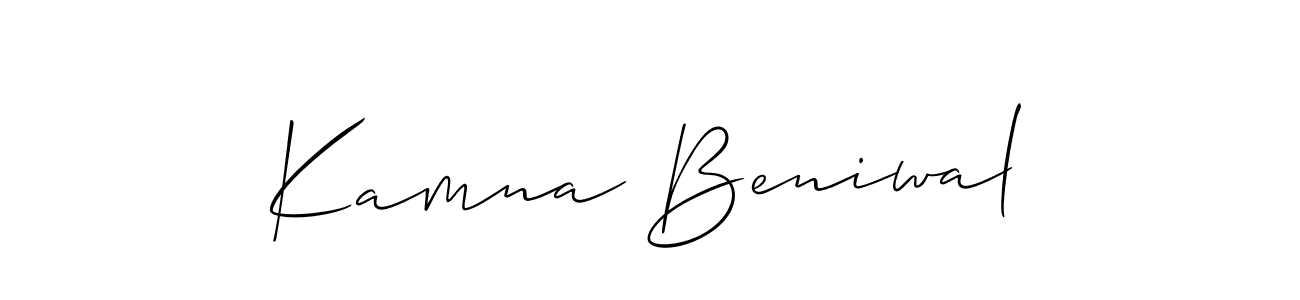 Make a short Kamna Beniwal signature style. Manage your documents anywhere anytime using Allison_Script. Create and add eSignatures, submit forms, share and send files easily. Kamna Beniwal signature style 2 images and pictures png