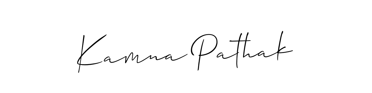 Make a beautiful signature design for name Kamna Pathak. With this signature (Allison_Script) style, you can create a handwritten signature for free. Kamna Pathak signature style 2 images and pictures png