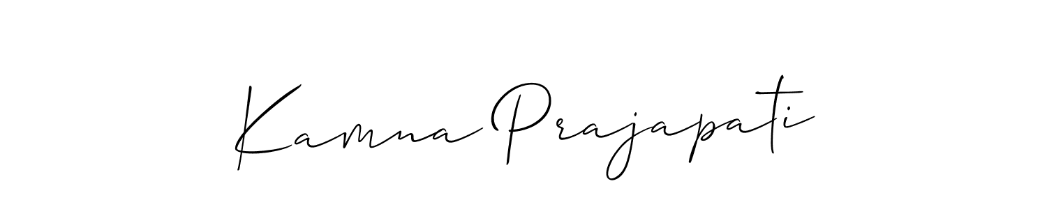 How to make Kamna Prajapati name signature. Use Allison_Script style for creating short signs online. This is the latest handwritten sign. Kamna Prajapati signature style 2 images and pictures png