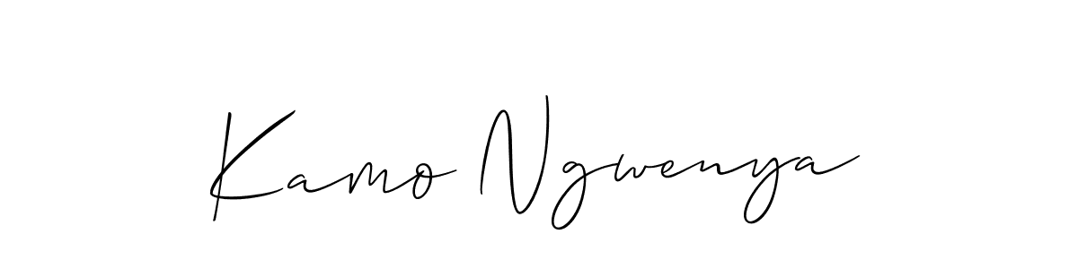 Similarly Allison_Script is the best handwritten signature design. Signature creator online .You can use it as an online autograph creator for name Kamo Ngwenya. Kamo Ngwenya signature style 2 images and pictures png