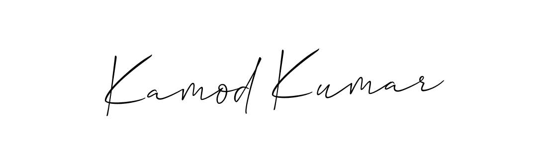 Use a signature maker to create a handwritten signature online. With this signature software, you can design (Allison_Script) your own signature for name Kamod Kumar. Kamod Kumar signature style 2 images and pictures png
