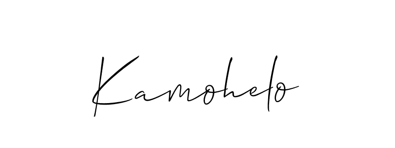 Also You can easily find your signature by using the search form. We will create Kamohelo name handwritten signature images for you free of cost using Allison_Script sign style. Kamohelo signature style 2 images and pictures png