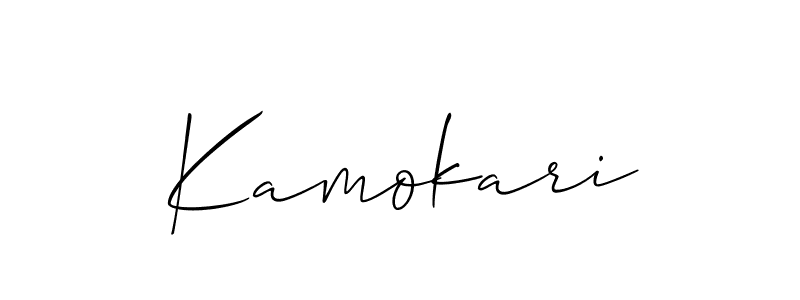 How to make Kamokari name signature. Use Allison_Script style for creating short signs online. This is the latest handwritten sign. Kamokari signature style 2 images and pictures png