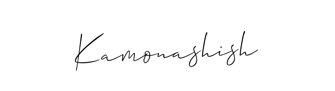 You should practise on your own different ways (Allison_Script) to write your name (Kamonashish) in signature. don't let someone else do it for you. Kamonashish signature style 2 images and pictures png