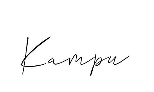 Use a signature maker to create a handwritten signature online. With this signature software, you can design (Allison_Script) your own signature for name Kampu. Kampu signature style 2 images and pictures png